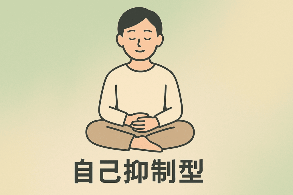 自己抑制型をイメージしたイラスト