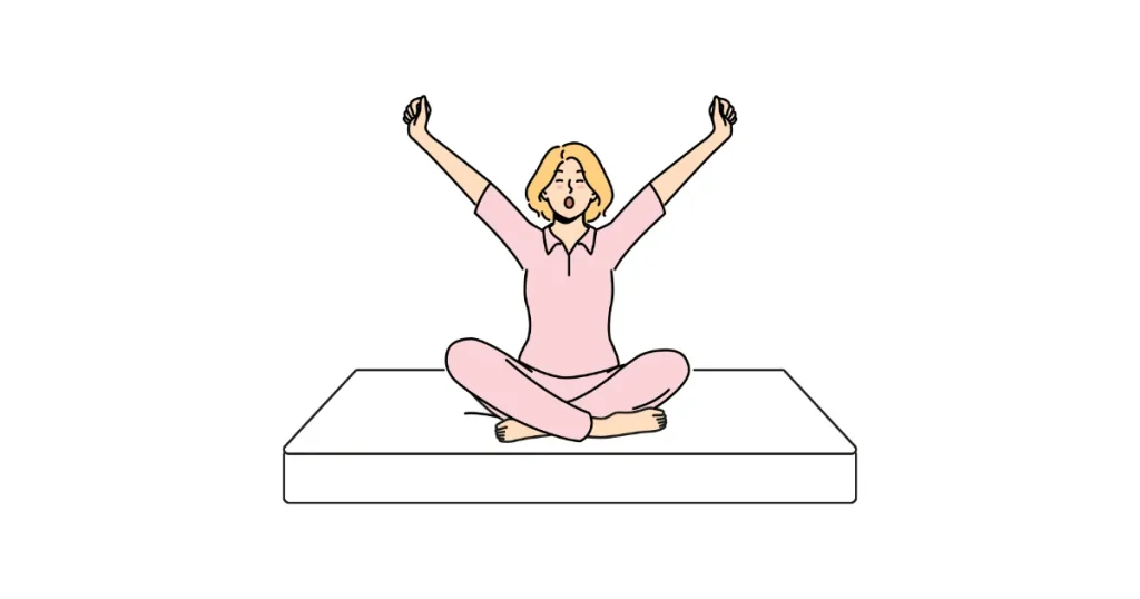 朝日を浴びて目覚める人、理想的な睡眠の象徴